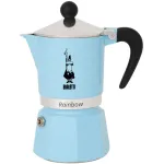 Bialetti Rainbow 0.06 L mokos kavos virimo aparatas, aliuminis, termoplastikas, mėlynas