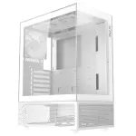 XPG Invader X Mini Midi Tower kompiuterio korpusas, ATX/Micro-ATX/Mini-ITX, stiklo plok&scaron;tės, 5 x 120 mm ARGB ventiliatoriai, USB-C, be PSU, baltos spalvos