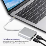 helos USB 3.1 Type-C skirstytuvas 288384 &mdash; 2x HDMI 4K, sidabrinis