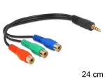 Garso kabelis DeLOCK 62499 0.24 m 3,5 mm &ndash; 3 x RCA juodas