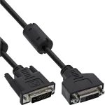 InLine DVI-D kabelis 24+1 M/M, Dual Link, 2 ferito žiedai, 3 m