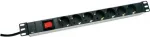 Digitus DN-19 PDU-7S 19 colių elektros lizdų blokas, 7 lizdai, įjungimo / i&scaron;jungimo jungiklis, 230 V, pilkas RAL 7035