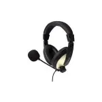 LogiLink HS0011A &ndash; ausinės Call Center / biurui, dvinarės, lankelis, juodos, laidinės, 3,5 mm (HS0011A)