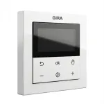 Skaitmeninis kambario termostatas Gira System 3000 Bluetooth, baltas, LCD ekranas
