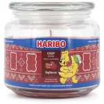 Žvakė va&scaron;kinė Haribo A2203 &ndash; apvali, obuolių ir cinamono kvapo, raudona, 100 mm auk&scaron;tis, 100 mm skersmuo, 300 g, stiklinis indas