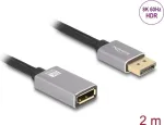 DeLOCK DisplayPort ilginimo laidas 8K 60 Hz 2 m pilkas metalinis be fiksatoriaus