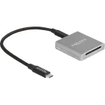 DeLOCK 91006 SD kortelių skaitytuvas, pilkas, USB Type-C, 10000 Mbit/s