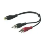 Wentronic Goobay RCA adapterio laidas, juodas, 0,2 m - RCA lizdas > 2x RCA ki&scaron;tukas (audio kairė/de&scaron;inė) (50008)
