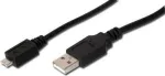 USB kabelis Digitus 1,8 m USB 2.0 USB A Micro-USB A juodas