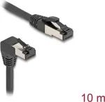 Tinklo kabelis DeLOCK RJ45 Cat.8.1 90&deg; žemyn lenktas / tiesus 10 m juodas