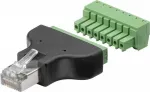 Goobay 76736 Kabelio sąsajos / lyties adapteris, gnybtų blokas, 8 kontaktų RJ-45, juodas (76736)