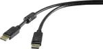 Renkforce 1409674 DisplayPort kabelis, DisplayPort ki&scaron;tukas&ndash;DisplayPort ki&scaron;tukas, 0,5 m, juodos spalvos