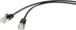 Renkforce RF-4538184 RJ45 tinklo kabelis, CAT 8.1 F/FTP 25 cm juodas itin plonas, auksuoti kontaktai 1 vnt.