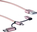 USB laidas ShiverPeaks BS14-50074 1 m USB A USB C / Micro-USB B / Lightning