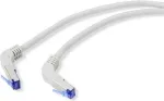 Renkforce RF-4892472 RJ45 tinklo kabelis, jungiamasis kabelis CAT 6a S/FTP 0,50 m pilkas (RAL 7035) 90&deg; žemyn lenktas 1 vnt.