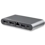 StarTech.com USB-C dokas - 4K dviejų monitorių DisplayPort - Mini ne&scaron;iojamojo kompiuterio dokavimo stotelė - 100W Power Delivery perdavimas - GbE, 2 prievadų USB-A &scaron;akotuvas - USB Type-C kelių prievadų adapteris - 3,3 pėdų kabelis