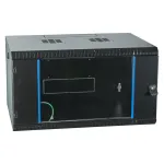 EFB-ELEKTRONIK 19 colių sieninis stovas 6U, fiksuotas, 1-dalis, RAL 9005 juodas, gylis 450 mm (691706VTS.45)