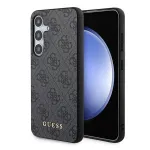 Guess GUOHCSA35G4GFGR Kietas dėklas Samsung Galaxy A35 5G, juodas, su 4G Metal Gold logotipu