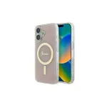 Guess GUHMP16SH4STP Kietas Dėklas, Skirtas Apple iPhone 16 (6,1 colio), Rožinis, IML, 4G, MagSafe