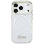 Guess IML Gradient Script Metal MagSafe Dėklas, skirtas iPhone Air, Baltas