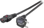 EFB Elektronik maitinimo laidas CEE7/7 90&deg; kampu - C13 180&deg; IEC Lock juodas 5,0 m