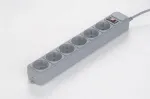 Gembird SPG6-B-10C Apsauginis įtampos filtras, 6 Schuko lizdai, 3 m, pilkas