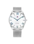 TOMMY HILFIGER Vyri&scaron;kas Laikrodis 1710512 43mm Mėlynas Ciferblatas Ruda Odinė Juosta