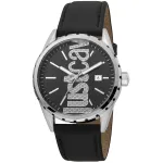 JUST CAVALLI MAN JC1G082L0085 kvarcinis analoginis laikrodis, 42 mm, mėlynas ciferblatas, mėlyna odinė apyrankė