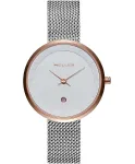 MELLER W5RB-2SILVER Astar Baki Moteri&scaron;kas Analoginis Kvarcinis Laikrodis 33 mm Sidabrinis Nerūdijančio Plieno Tinklelis