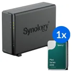 Synology DS124 + 1x HAT3310-12T (12TB) 1-Bay NAS Desktop