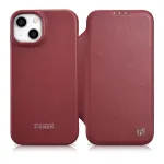 Icarer CE Premium Leather Folio Case, skirta iPhone 14 Plus, su magnetiniu atvartu ir MagSafe, raudona (WMI14220715-RD)