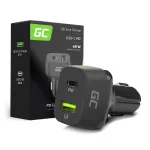 Automobilinis įkroviklis Green Cell CAD33, 42W, USB-C PD + USB-A QC3.0, 12/24V įėjimas, 5&ndash;12V i&scaron;ėjimas