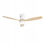 Extralink Nature Flow 52 Smart WiFi lubų ventiliatorius su ap&scaron;vietimu, medinis, 132 cm, valdomas programėle