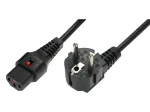 IEC LOCK kampuotas Schuko į tiesų IEC C13 fiksavimo maitinimo kabelis 1,5 m juodas 10A 250V