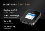 Ne&scaron;iojamas korinis mar&scaron;rutizatorius Netgear Nighthawk M7 Pro &mdash; trijų juostų Wi‑Fi 2.4/5/6 GHz, 5G Sub6, LTE, Gigabit Ethernet, USB‑C, juodas