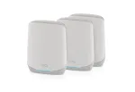 NETGEAR Orbi RBK763S Triju dažnių juostų (2.4 GHz / 5 GHz / 5 GHz) Wi-Fi 6 (802.11ax) tinklo sistema, balta, 3 vnt. - RBK763S-100EUS