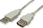 SECOMP STANDARD USB 2.0 prailginimo kabelis, Type A-A, vyri&scaron;kas į moteri&scaron;ką, smėlio spalvos, 1,8 m (S3112)