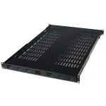 StarTech.com ADJSHELF 1U perforuota lentyna serverių spintai, reguliuojamas gylis, 19 col., 80 kg (175 lb), įrengimo gylis 480&ndash;960 mm (19,5&ndash;38 col.), 70 cm (27,5 col.) gylio, juoda