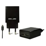 Kelioninis įkroviklis Beline Beli0011 &mdash; 2&times; USB prievadai, microUSB kabelis, 2A i&scaron;ėjimas, juodas