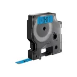 DYMO D1 etikečių juosta | juodas &scaron;riftas ant mėlyno fono | 9 mm x 7 m | lipnios etiketės LabelManager žymekliams