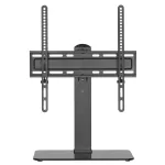Techly ICA-LCD 323M TV / monitoriaus stovelis ant stalo, 32&ndash;55 colių (81,3&ndash;139,7 cm), 40 kg, sukamas, VESA 400x400, grūdinto stiklo pagrindas, juodas
