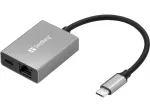 Sandberg USB-C Gigabit Adapter PD100W USB Type-C RJ-45 1 Gbit/s Pilka