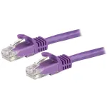 StarTech.com 15m CAT6 Ethernet kabelis - Violetinis CAT 6 Gigabit Ethernet laidas - 250MHz 100W PoE RJ45 UTP tinklo/pataisos laidas su apsauga nuo užkliuvimo ir įtempimo mažinimu, individualiai i&scaron;bandytas