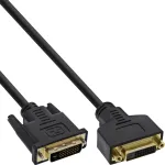DVI-D kabelis Premium 24+1 vyri&scaron;kas-moteri&scaron;kas Dual Link auksuoti kontaktai 3m InLine 17763P