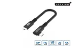 USB-C į USB-C laidas MicroConnect USB3.2CC015-A, USB 3.2 Gen 2x2, 20 Gbit/s, 0,15 m, juodas