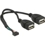 USB laidas DeLOCK 84933 USB 2.0 0,2 m 2 x USB A juodas