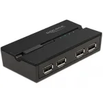 DeLOCK 11494 USB jungiklis 4 kompiuteriams, USB 2.0, 0.48 Gbit/s, juodas