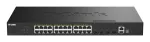 D-Link DGS-1530-28P 24 prievadų Gigabit PoE+ valdomas jungiklis su 4 x 10G SFP+ prievadais