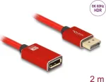 DeLOCK DisplayPort ilginimo kabelis 8K 60 Hz 2 m raudonas metalinis be užrakto