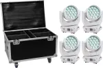 LED &scaron;viestuvų rinkinys EUROLITE TMH-X4 White &ndash; 4 &scaron;viestuvai su transportiniu dėklu ant ratukų